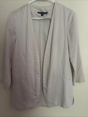 Harlowe & Graham Light Cream Open-Front Blazer